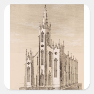 Saint Nicholas Church in New York City Square Sticker