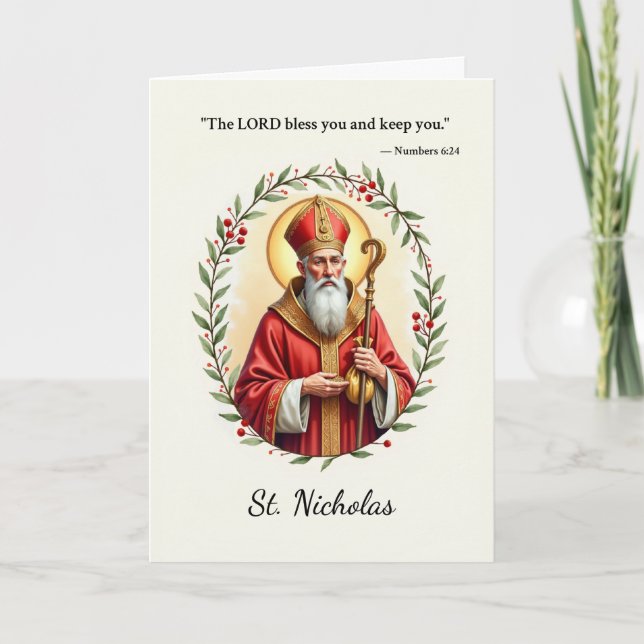 Saint Nicholas God's Peace and Blessings Card (Front)