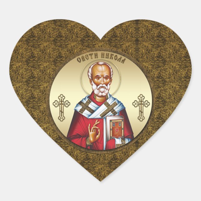 Saint Nicholas Heart Sticker (Front)