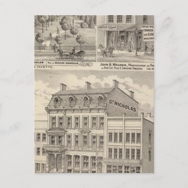 Saint Nicholas Hotel, La Fayette Postcard (Front)