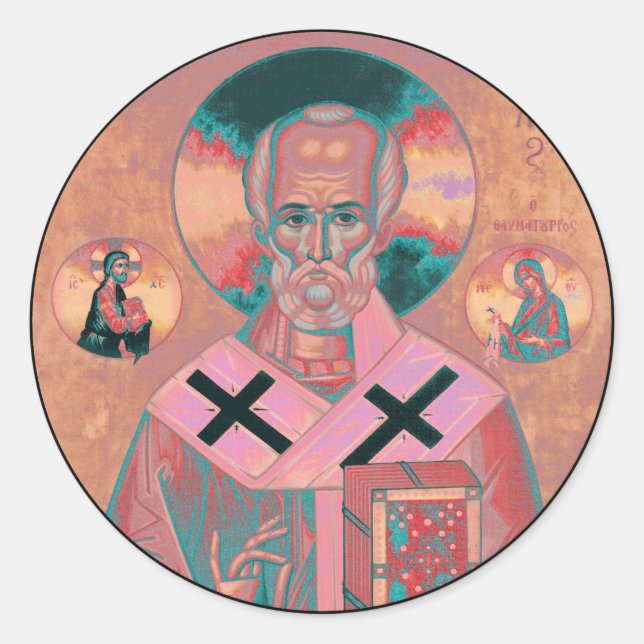 Saint Nicholas Icon Classic Round Sticker (Front)