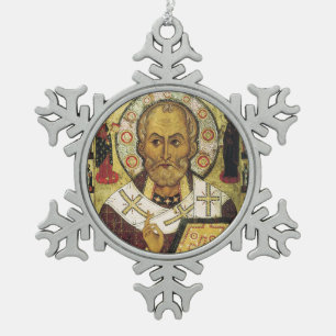 Saint Nicholas Mediaeval Icon Christmas Ornament