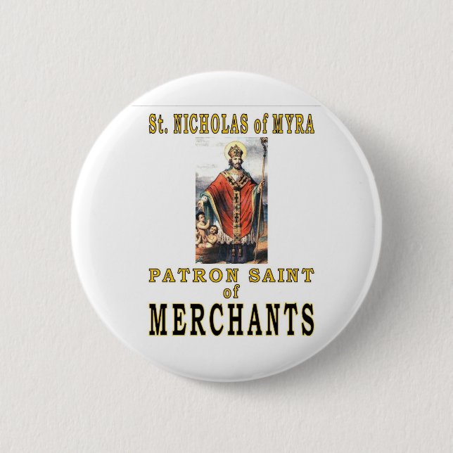 SAINT NICHOLAS of MYRA 6 Cm Round Badge (Front)