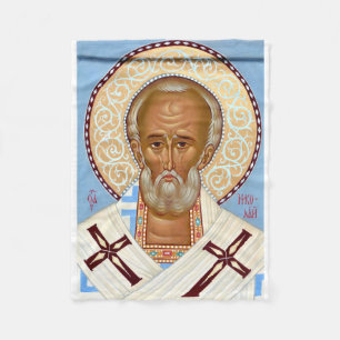 Saint Nicholas of Myra Fleece Blanket