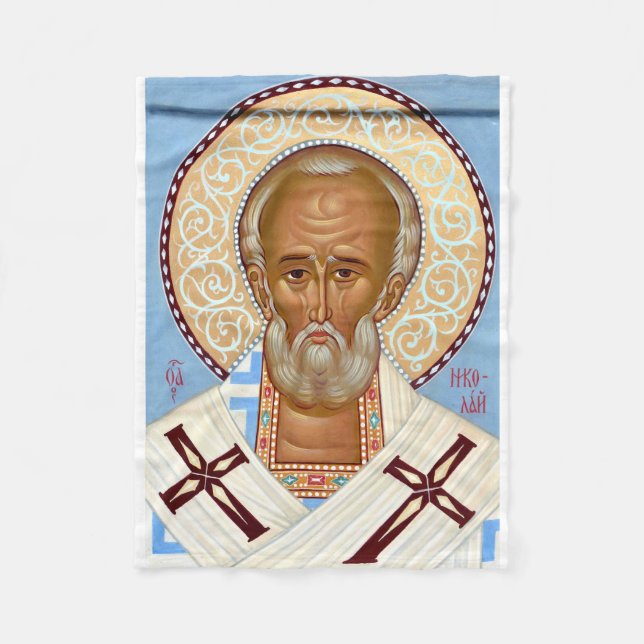 Saint Nicholas of Myra Fleece Blanket (Front)