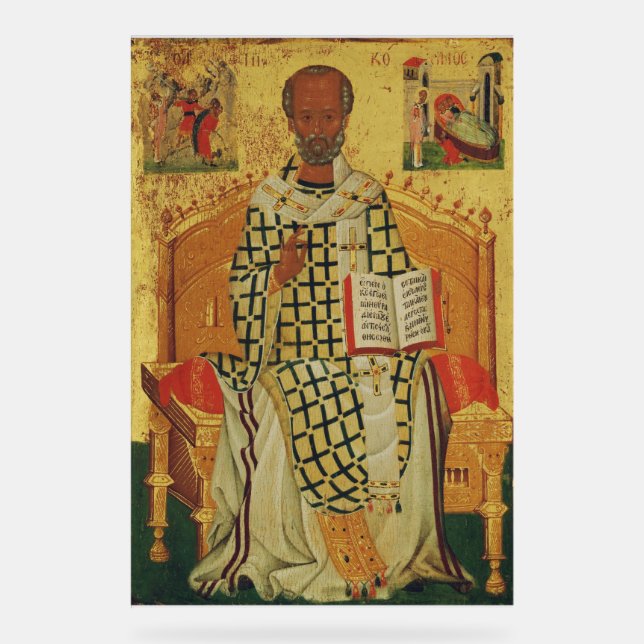 Saint Nicholas of Myra Orthodox Icon Acrylic Sign (Front)