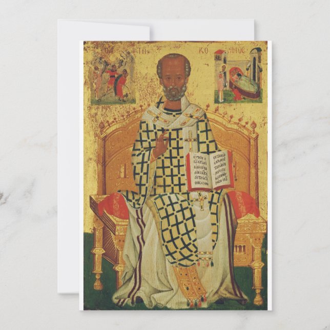Saint Nicholas of Myra Orthodox Icon Invitation (Front)
