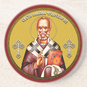 Saint Nicholas orthodox icon 01 Coaster