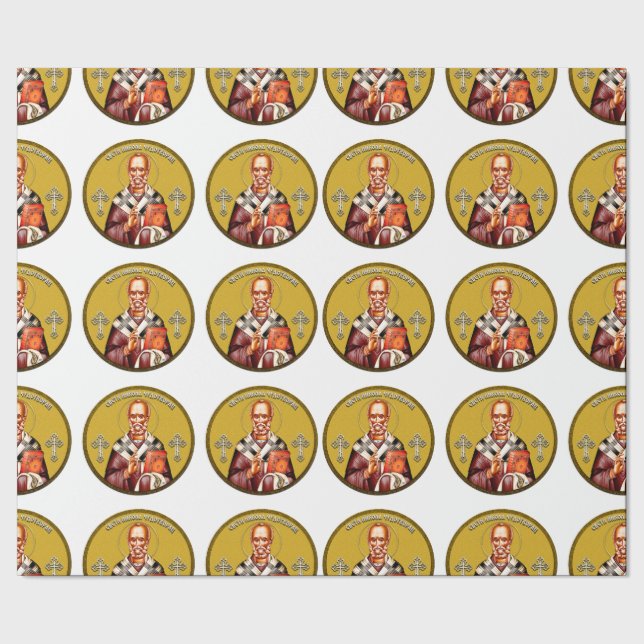 Saint Nicholas orthodox icon 01 Wrapping Paper (Seam)