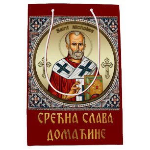 Saint Nicholas orthodox icon Medium Gift Bag