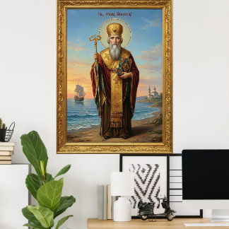Saint Nicholas orthodox  icon Poster
