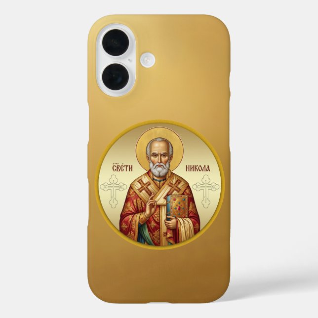 Saint Nicholas Orthodox icon T-Shirt Case-Mate iPhone Case (Back)