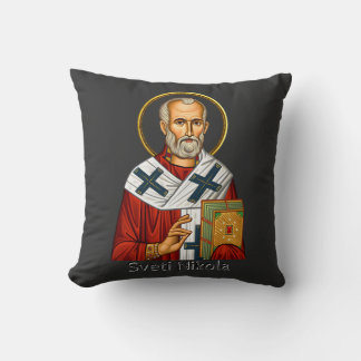 Saint Nicholas orthodox serbian letter icon  Cushion