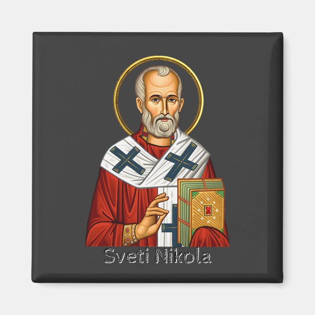 Saint Nicholas orthodox serbian letter icon  Magnet (Front)