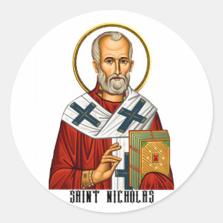 Saint Nicholas orthodox serbian saints icon Classic Round Sticker