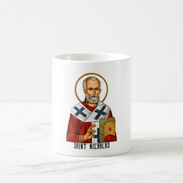 Saint Nicholas orthodox serbian saints icon Coffee Mug (Center)
