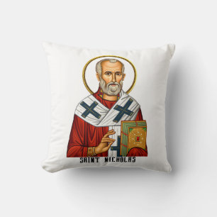 Saint Nicholas orthodox serbian saints icon Cushion