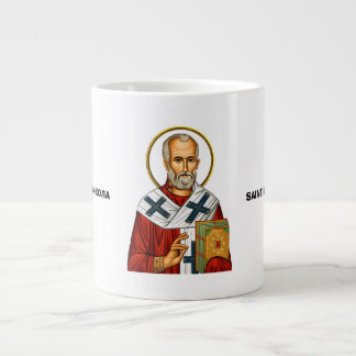 Saint Nicholas orthodox serbian saints icon Large Coffee Mug