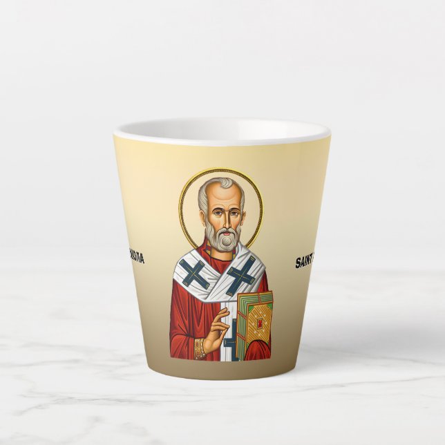 Saint Nicholas orthodox serbian saints icon Latte Mug (Front)