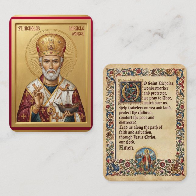 Saint Nicholas prayer card (Front/Back)