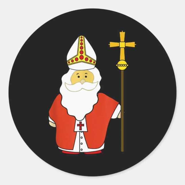 Saint Nicholas Santa Claus Patron Of Christmas  Classic Round Sticker (Front)