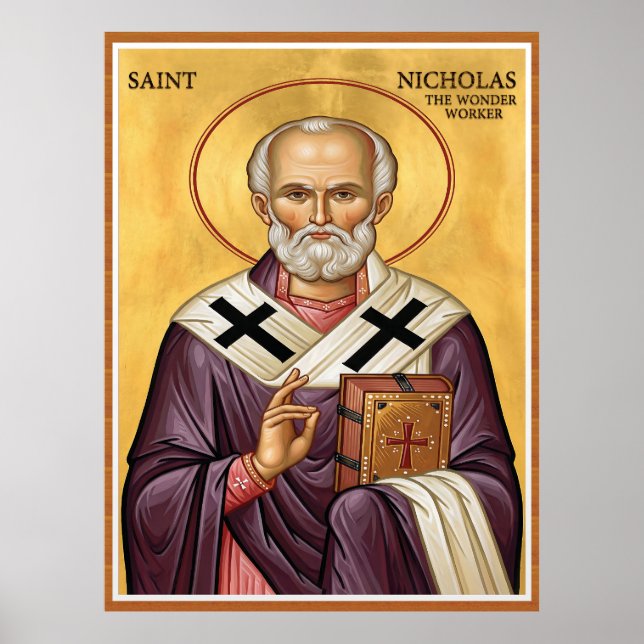 Saint Nicholas the wonder worker new eng letters Poster (Front)