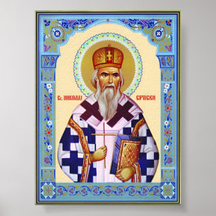 Saint Nikolai Serbian Poster
