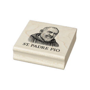 Saint Padre Pio Traditional Engraving Devotional Rubber Stamp