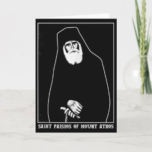 Saint Paisios Of Mount Athos Greek Orthodox Christ Card