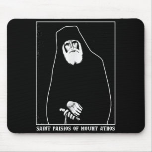 Saint Paisios Of Mount Athos Greek Orthodox Christ Mouse Pad