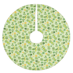 Saint Partrick's Day Shamrocks Brushed Polyester Tree Skirt
