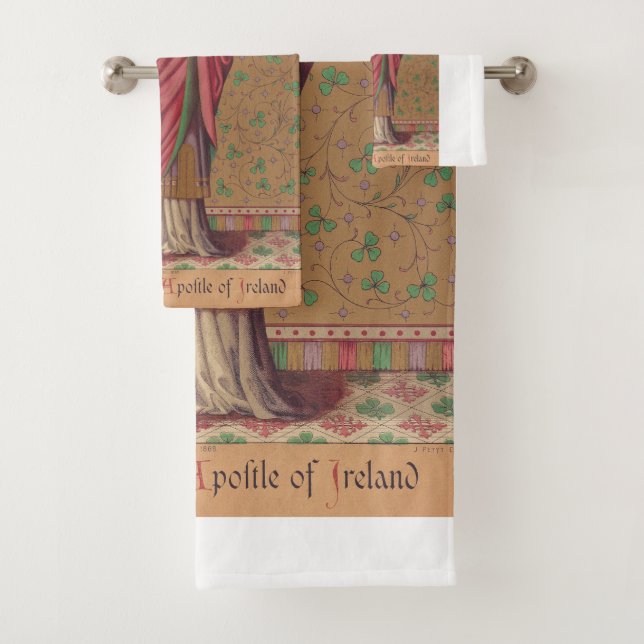 Saint Patrick Apostle of Ireland Bath Towel Set (Insitu)