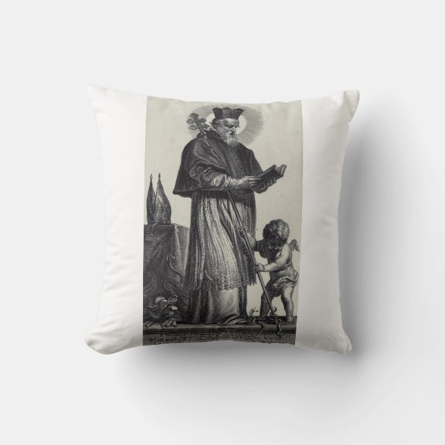 Saint Patrick Apostle of Ireland  Monochrome Art Cushion (Front)