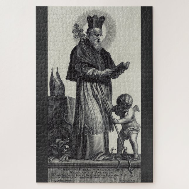 Saint Patrick Apostle of Ireland  Monochrome Art Jigsaw Puzzle (Vertical)