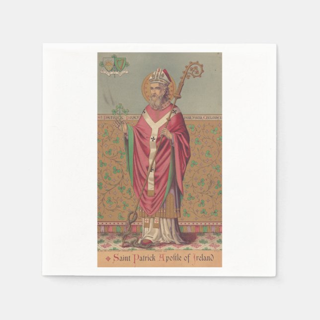 Saint Patrick Apostle of Ireland Napkin (Front)