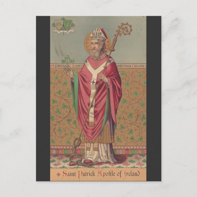 Saint Patrick Apostle of Ireland Postcard (Front)