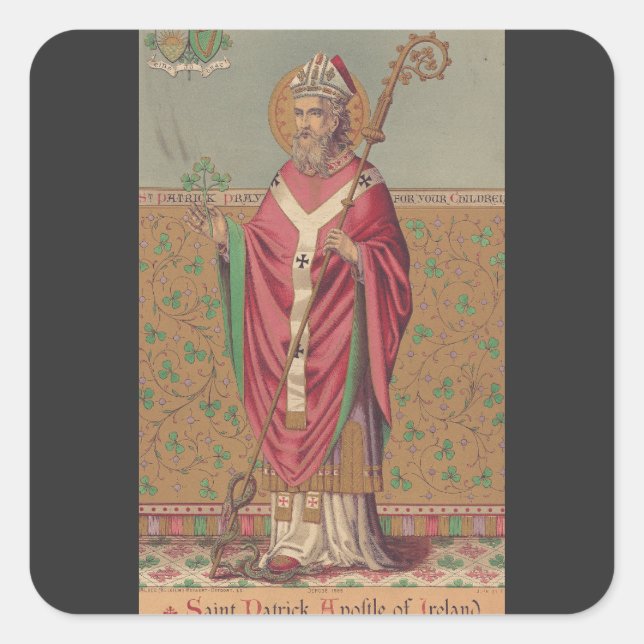 Saint Patrick Apostle of Ireland Square Sticker (Front)
