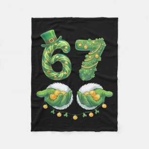 Saint Patrick Day Six Seven 67 Funny Meme 67 Women Fleece Blanket
