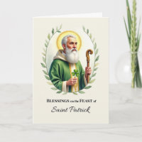 Saint Patrick Feast Day Blessings Watercolor Wreat