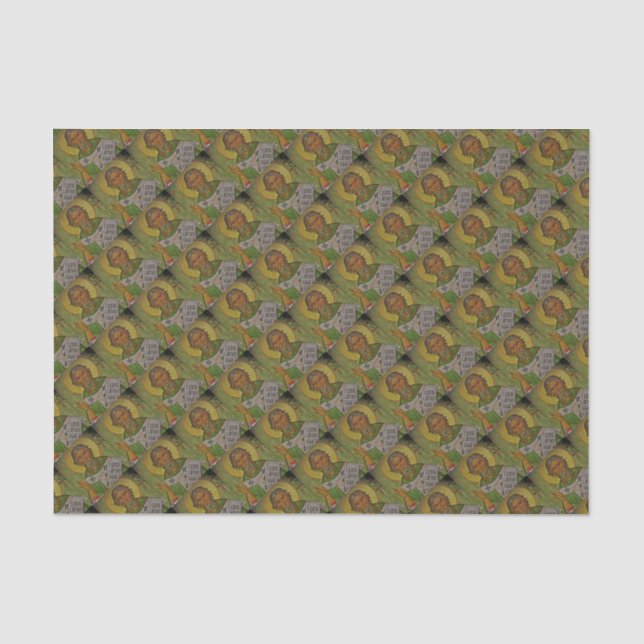 Saint Patrick Icon on Green Background Tissue Paper (Front)