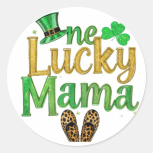 Saint Patrick lucky Mama Classic Round Sticker