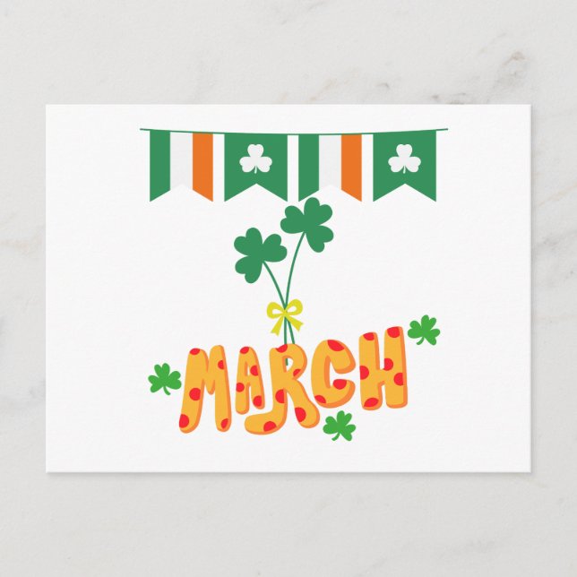 Saint Patrick March Postcard (Front)