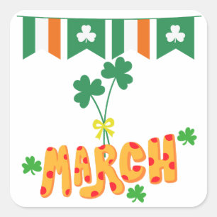 Saint Patrick March Square Sticker