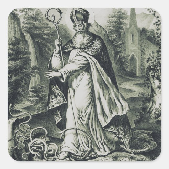 Saint Patrick patron of Ireland Square Sticker (Front)