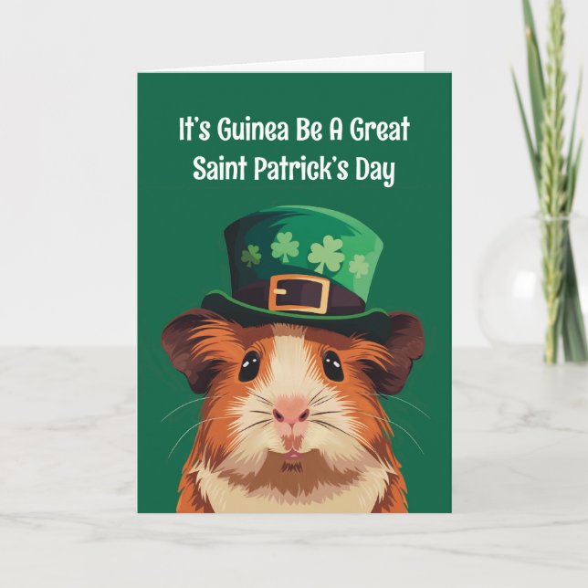 Saint Patrick’s Day Cute Guinea Pig Announcement (Front)
