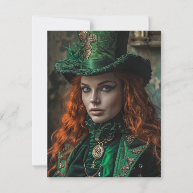 Saint Patrick’s Day Goth Woman Card (Front)