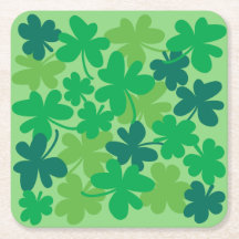 Saint Patrick’s Day Shamrock Clovers Paper Coaster