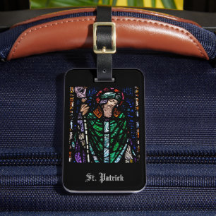 Saint Patrick Stained Glass Personalised Luggage Tag