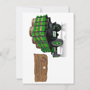 Saint Patrick vintage Cartoon Christmas firetruck