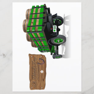 Saint Patrick vintage Cartoon Christmas firetruck